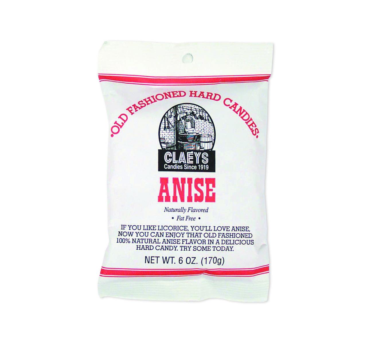 Claey's Old Fashioned Sanded Anise Drops Candy - 6 oz Bag