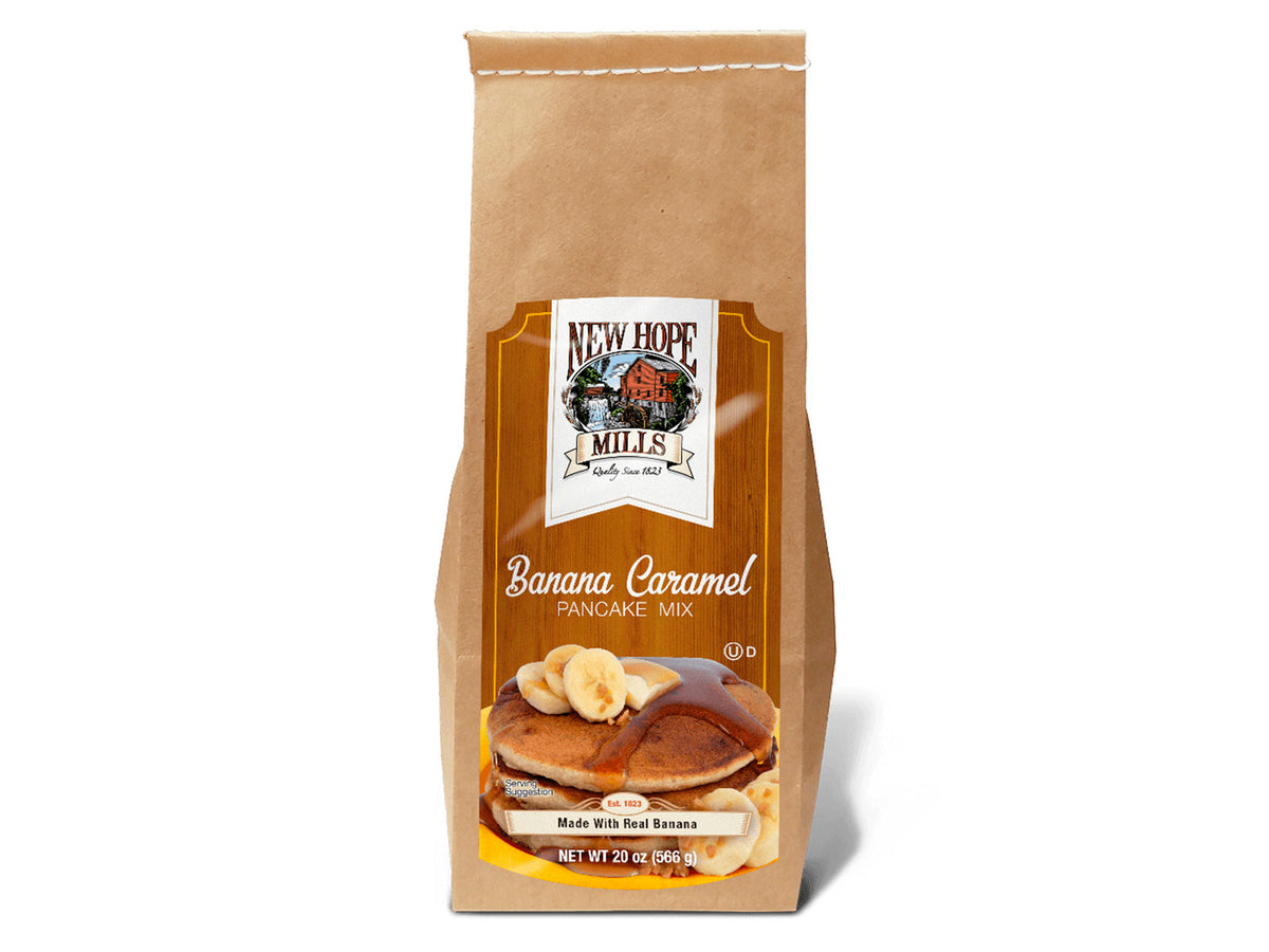 New Hope Mills Banana Caramel Pancake Mix – 20 oz Bag