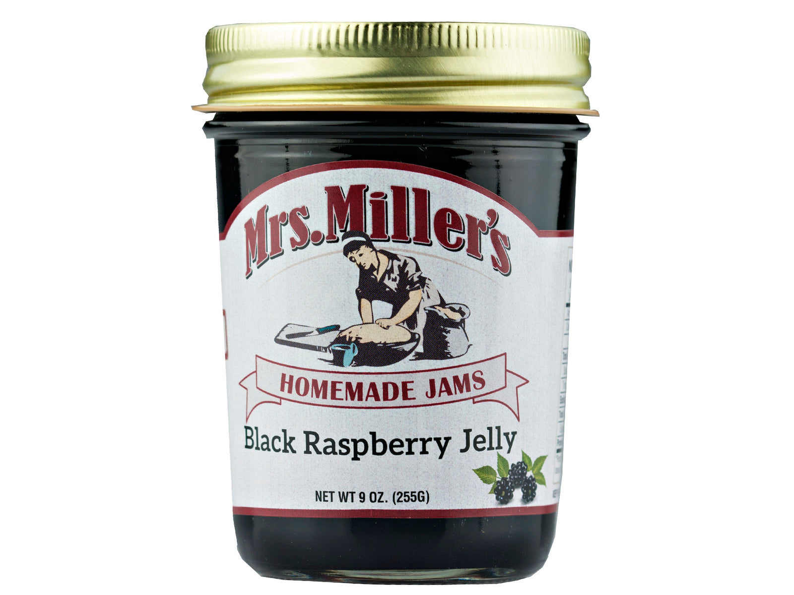 Mrs. Miller's Black Raspberry Jelly 9 oz Jar