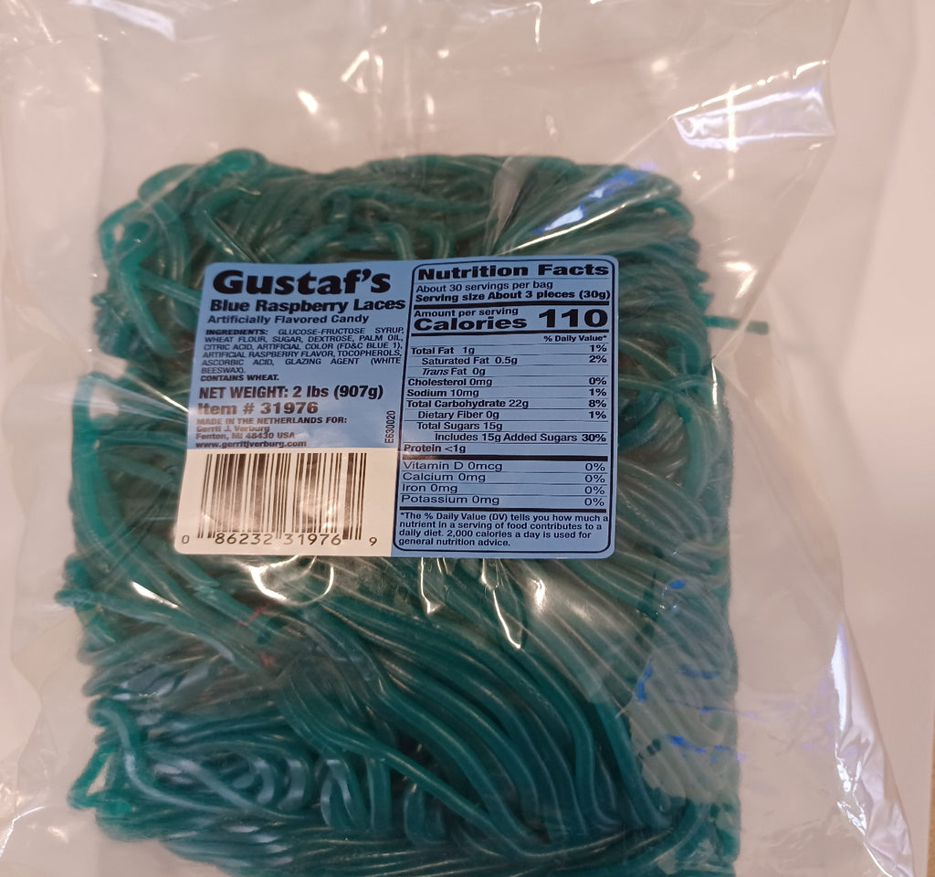 Gustaf's Blue Raspberry Licorice Laces