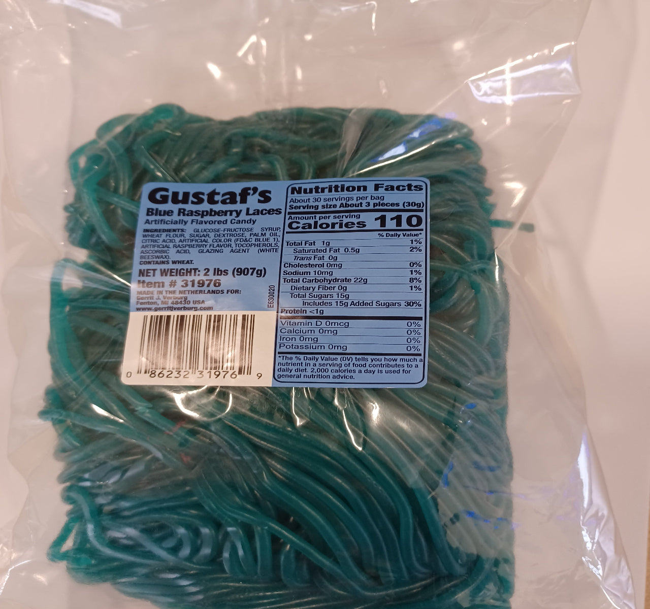 Gustaf's Blue Raspberry Licorice Laces