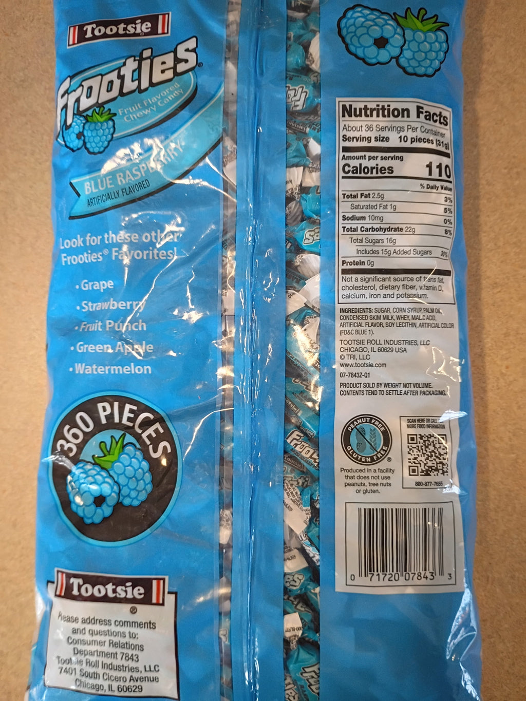 Tootsie Roll Frooties Blue Raspberry - 38.8 oz Bag