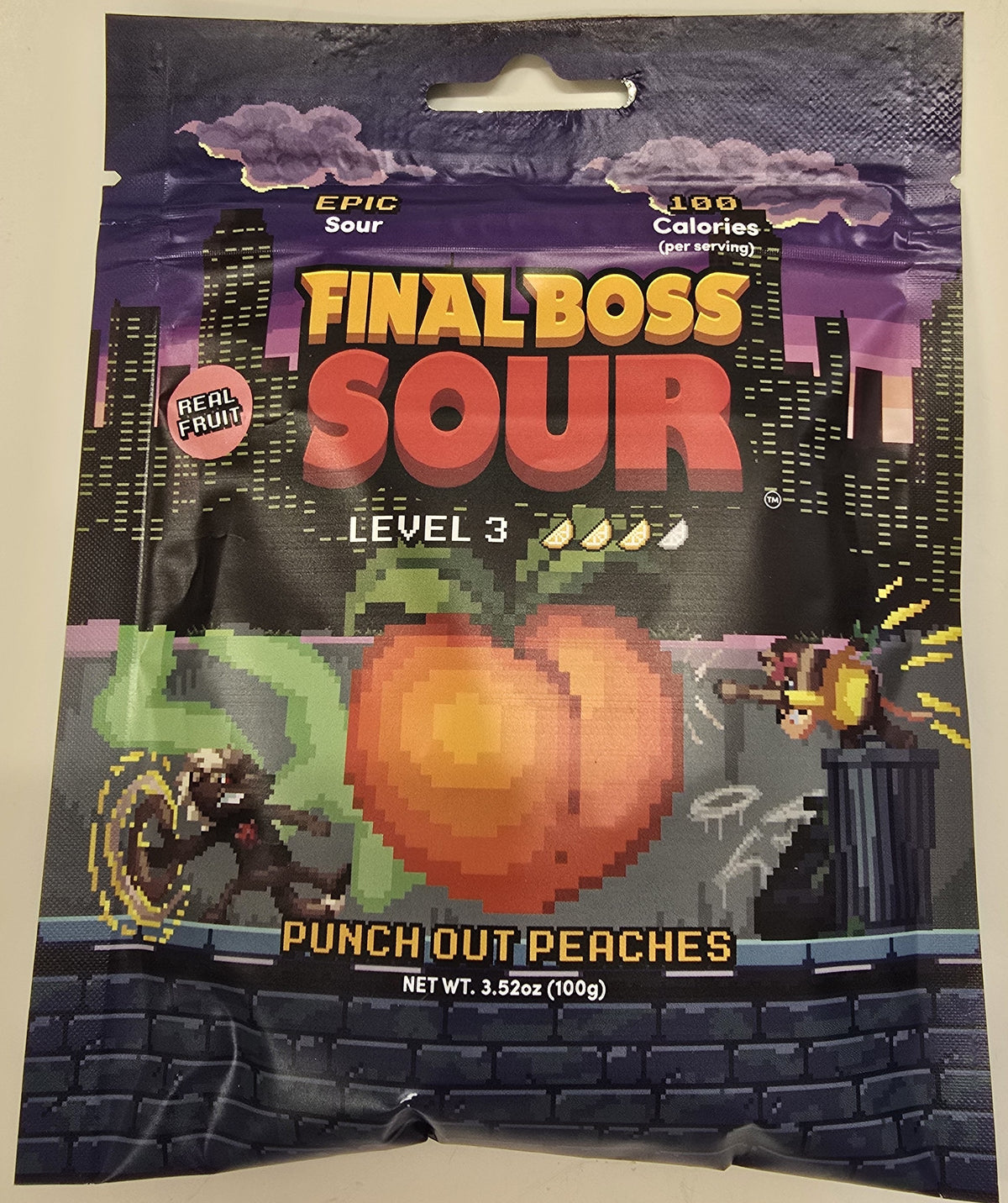 Final Boss Sour Level 3 Sour Peaches 3.5 oz Peg Bag