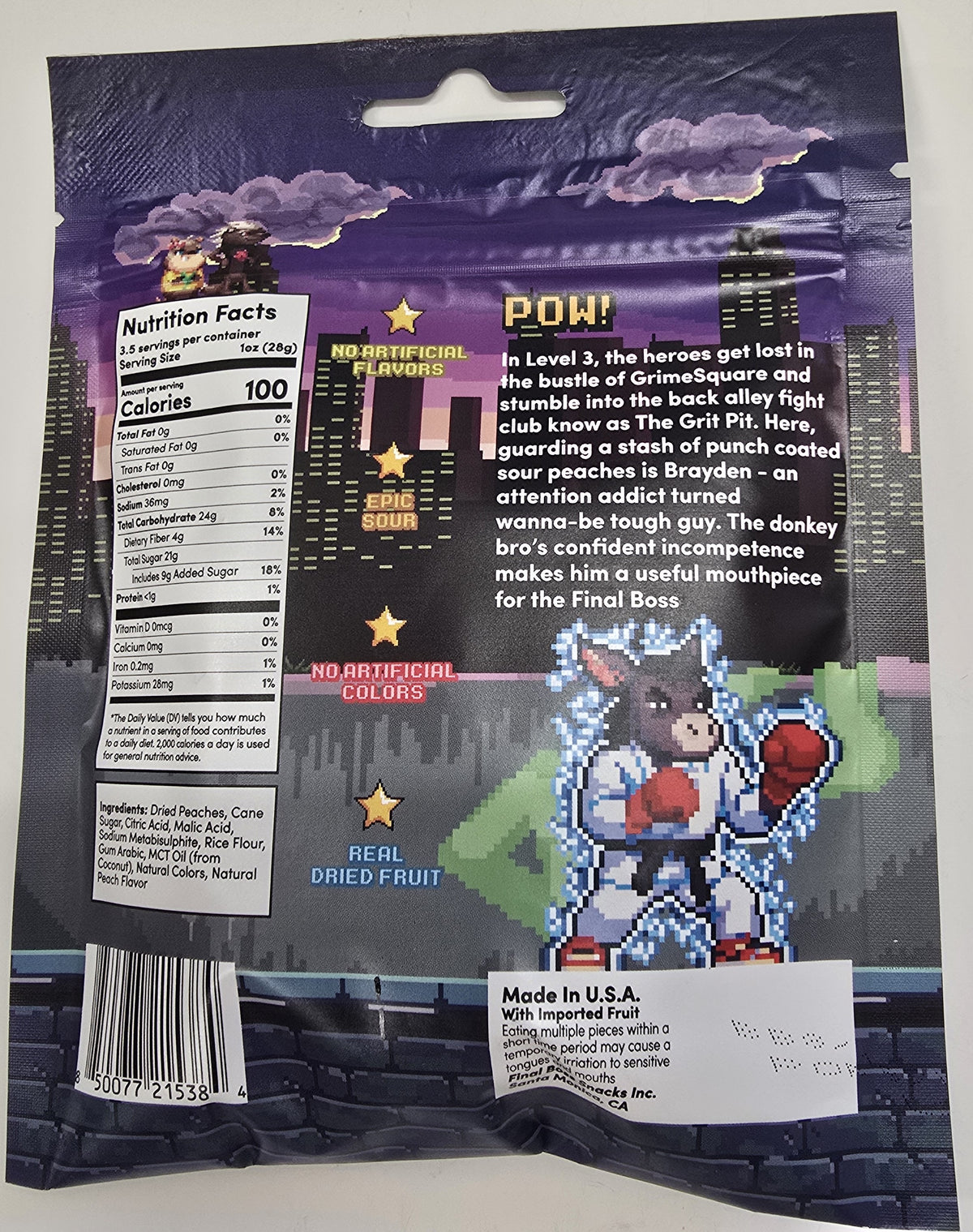 Final Boss Sour Level 3 Sour Peaches 3.5 oz Peg Bag