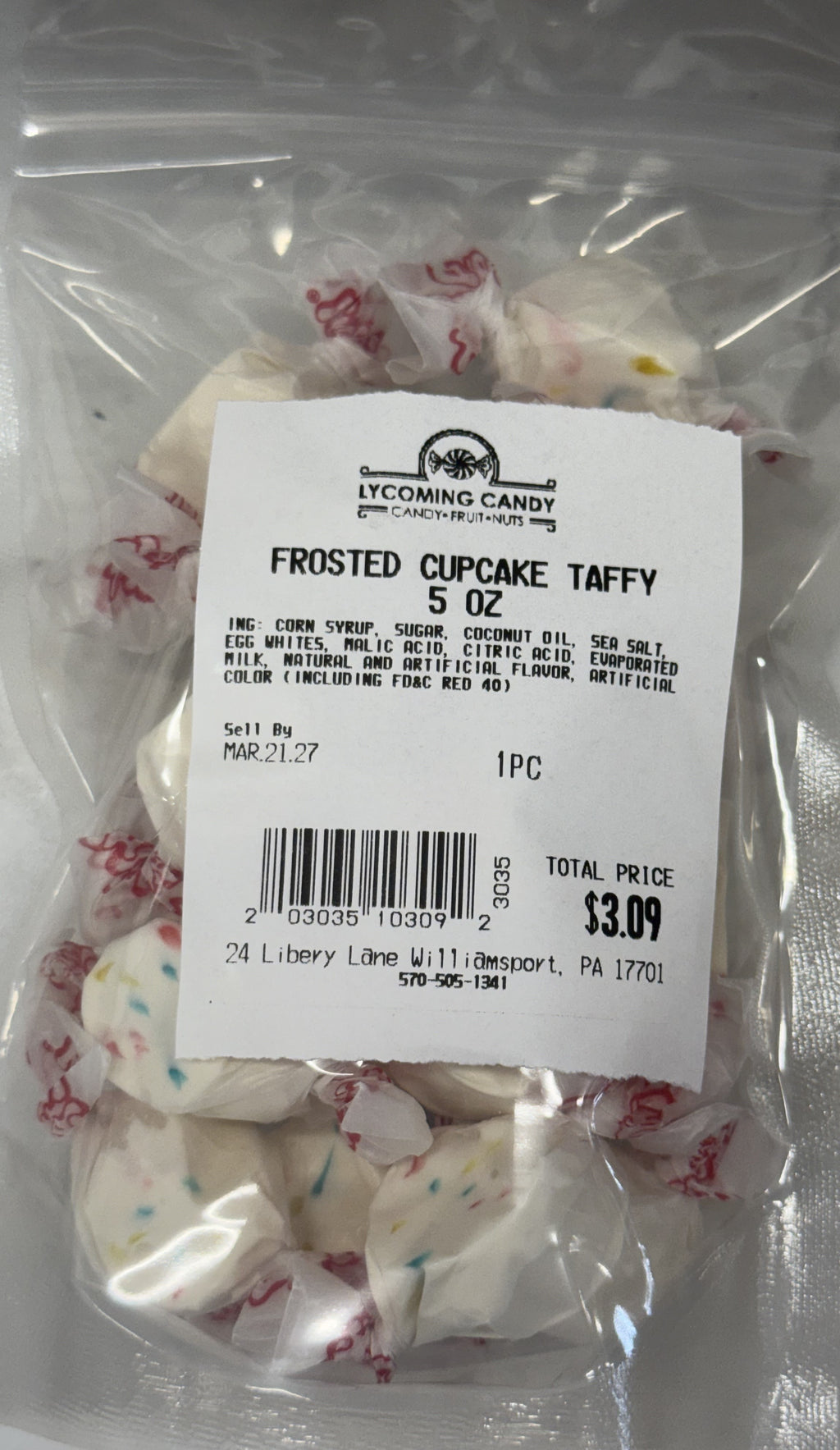 Frosted Cupcake Salt Water Taffy 5 oz Bag