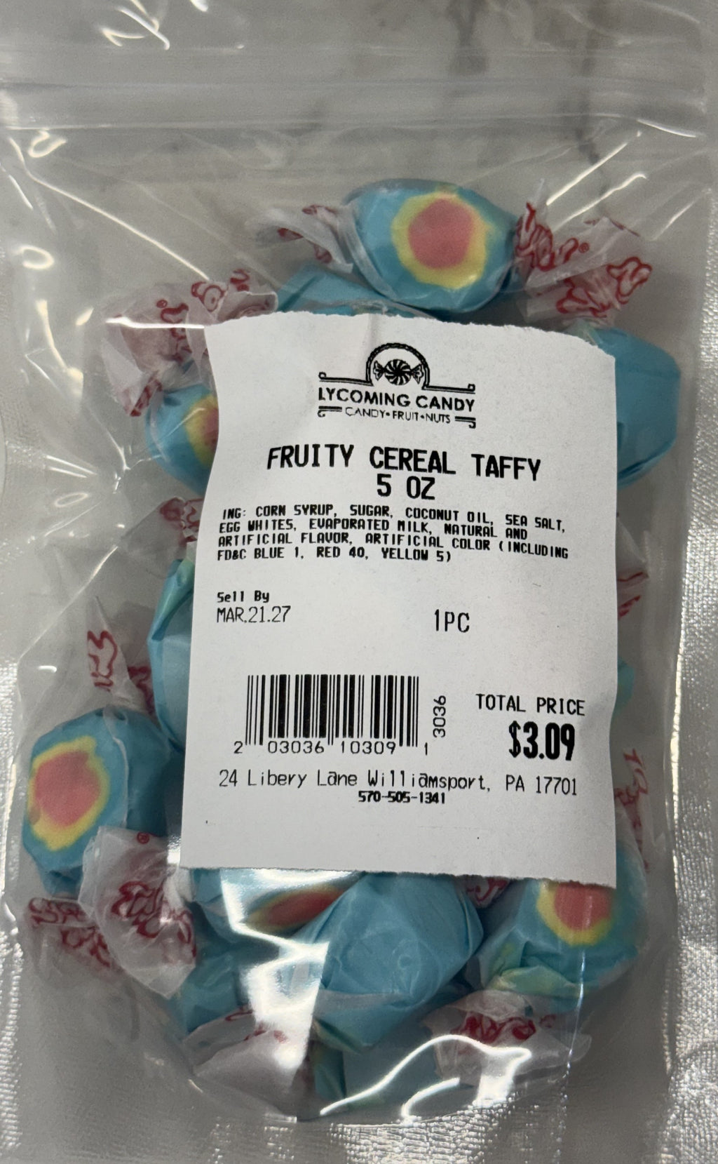 Fruity Cereal Salt Water Taffy 5 oz Bag