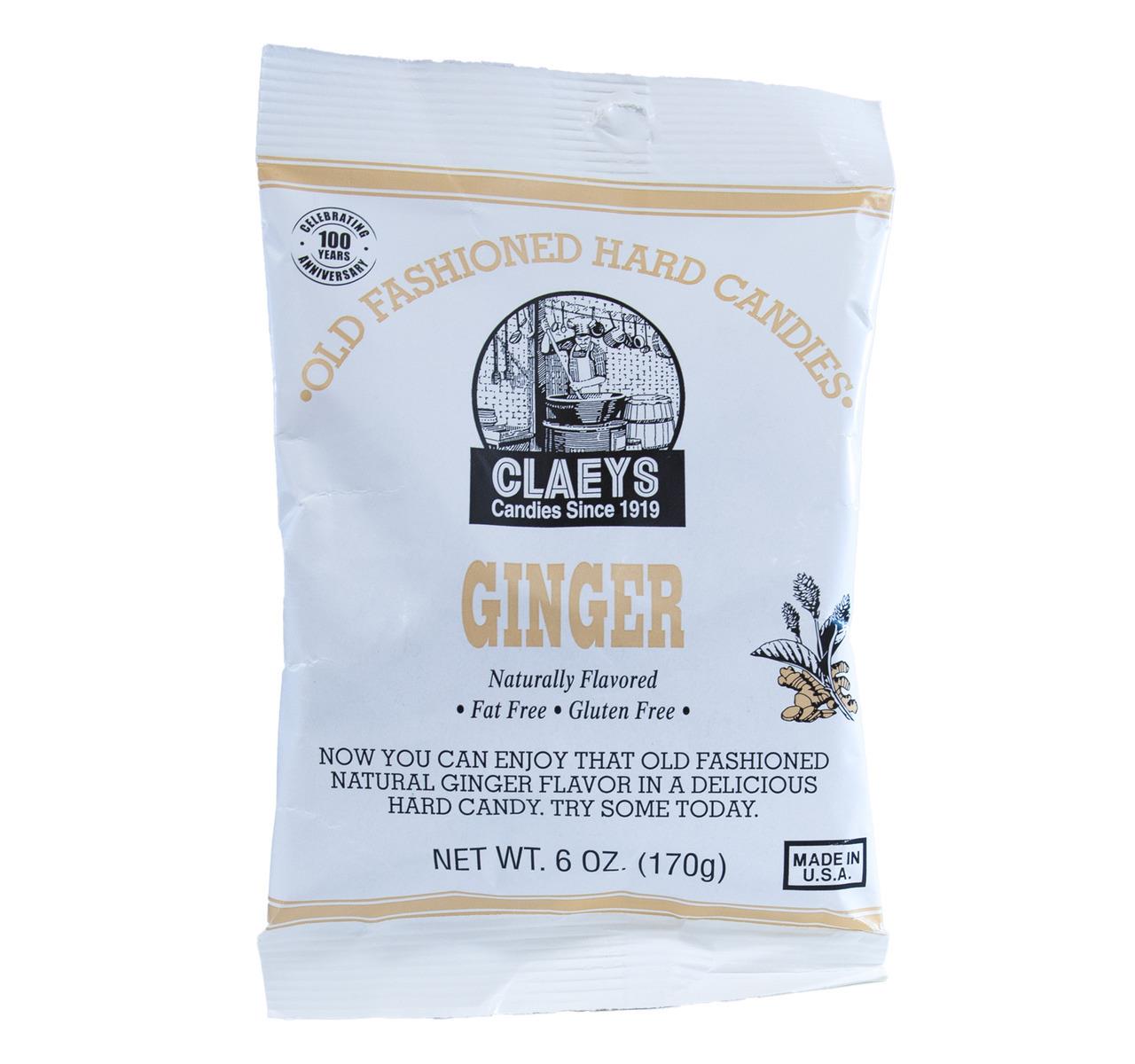 Claey's Old Fashioned Sanded Ginger Drops Candy - 6 oz Bag