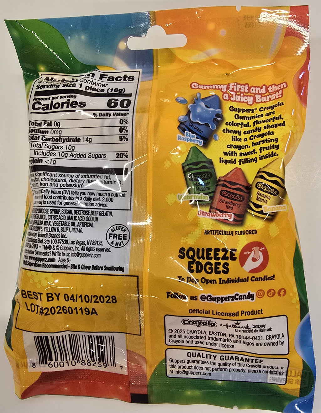Gupperz Crayola 2.54 oz Peg Bag