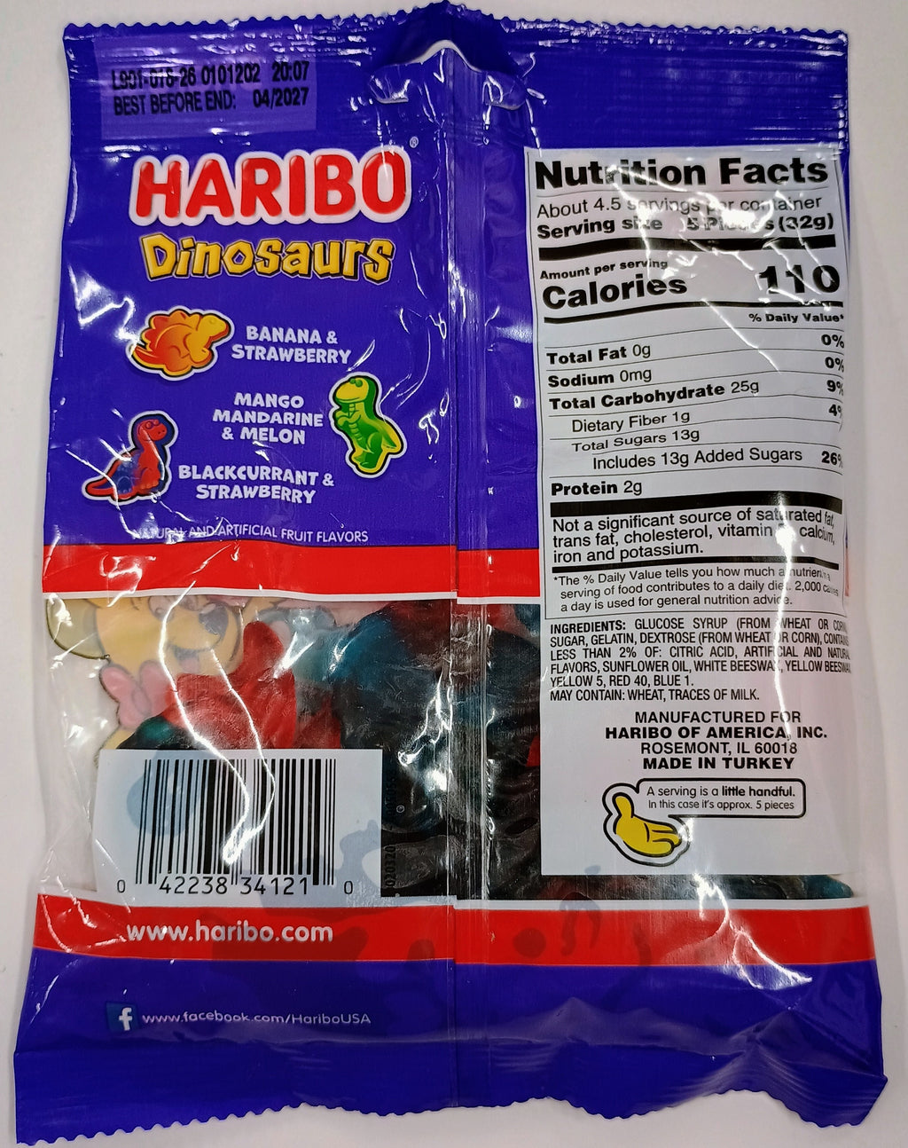 Haribo Dinosaurs 5 oz Peg Bag