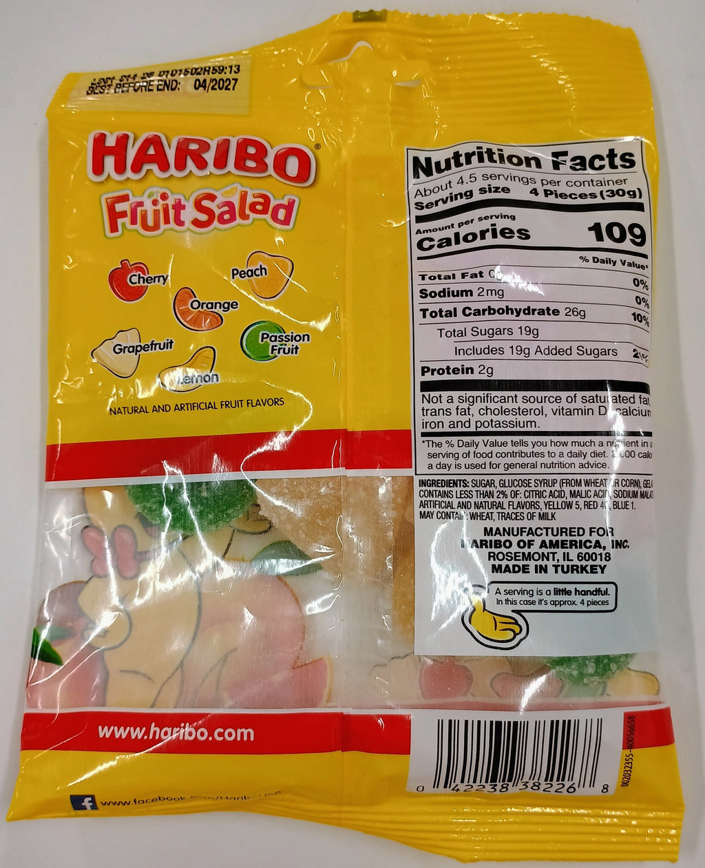 Haribo Fruit Salad 5 oz Peg Bag