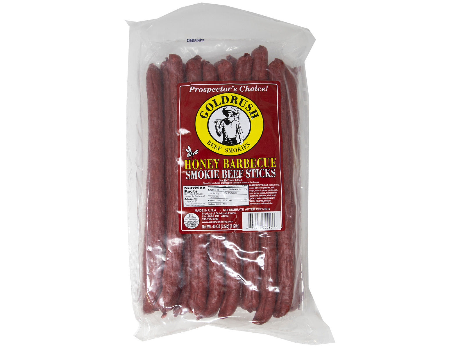 Gold Rush Honey BBQ Smokie Beef Sticks 2.5lb Bag
