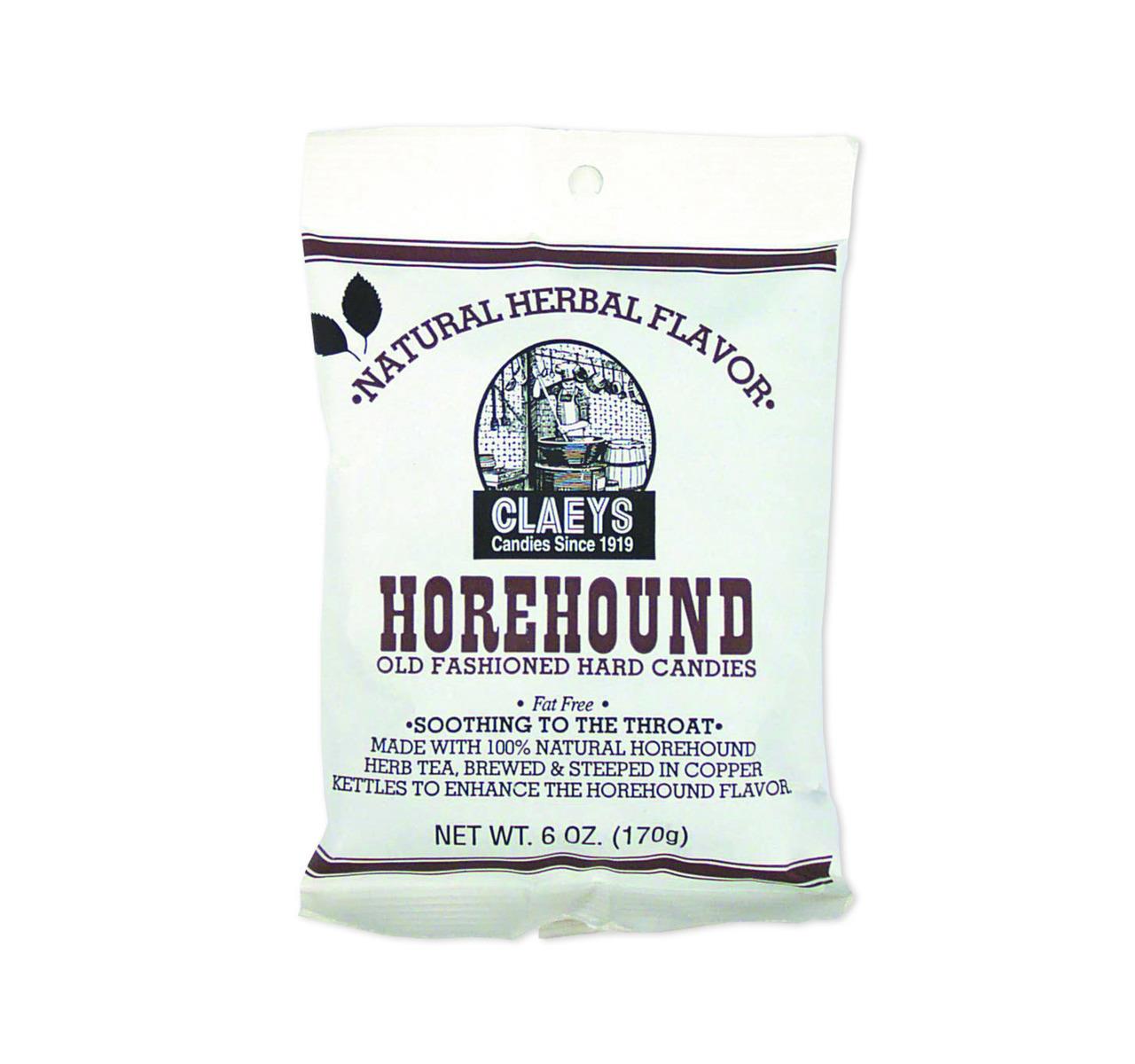 Claey's Old Fashioned Sanded Horehound Drops Candy - 6 oz Bag