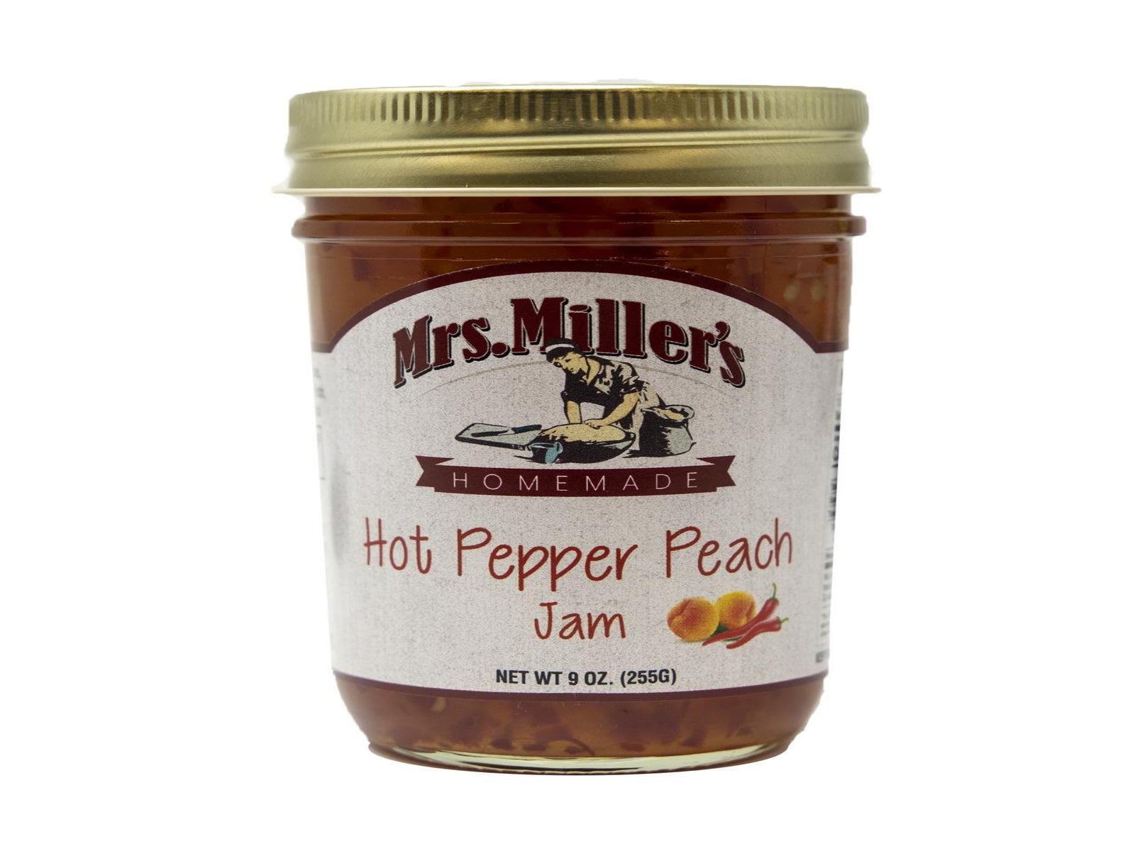 Mrs. Miller's Hot Pepper Peach Jam 9 oz Jar