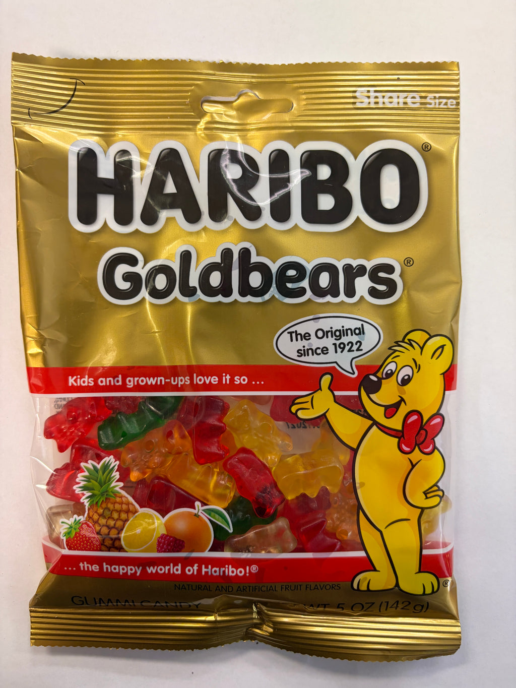 Haribo Gummy Gold Bears 5 oz Peg Bag Gummi Candy
