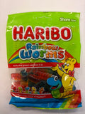 Haribo Gummy Rainbow Worms 5 oz Peg Bag Gummi Candy