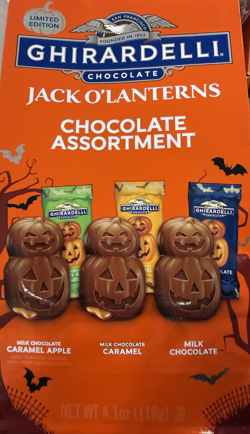 Ghirardelli Assorted Chocolate Jack-O-Lantern Bag
