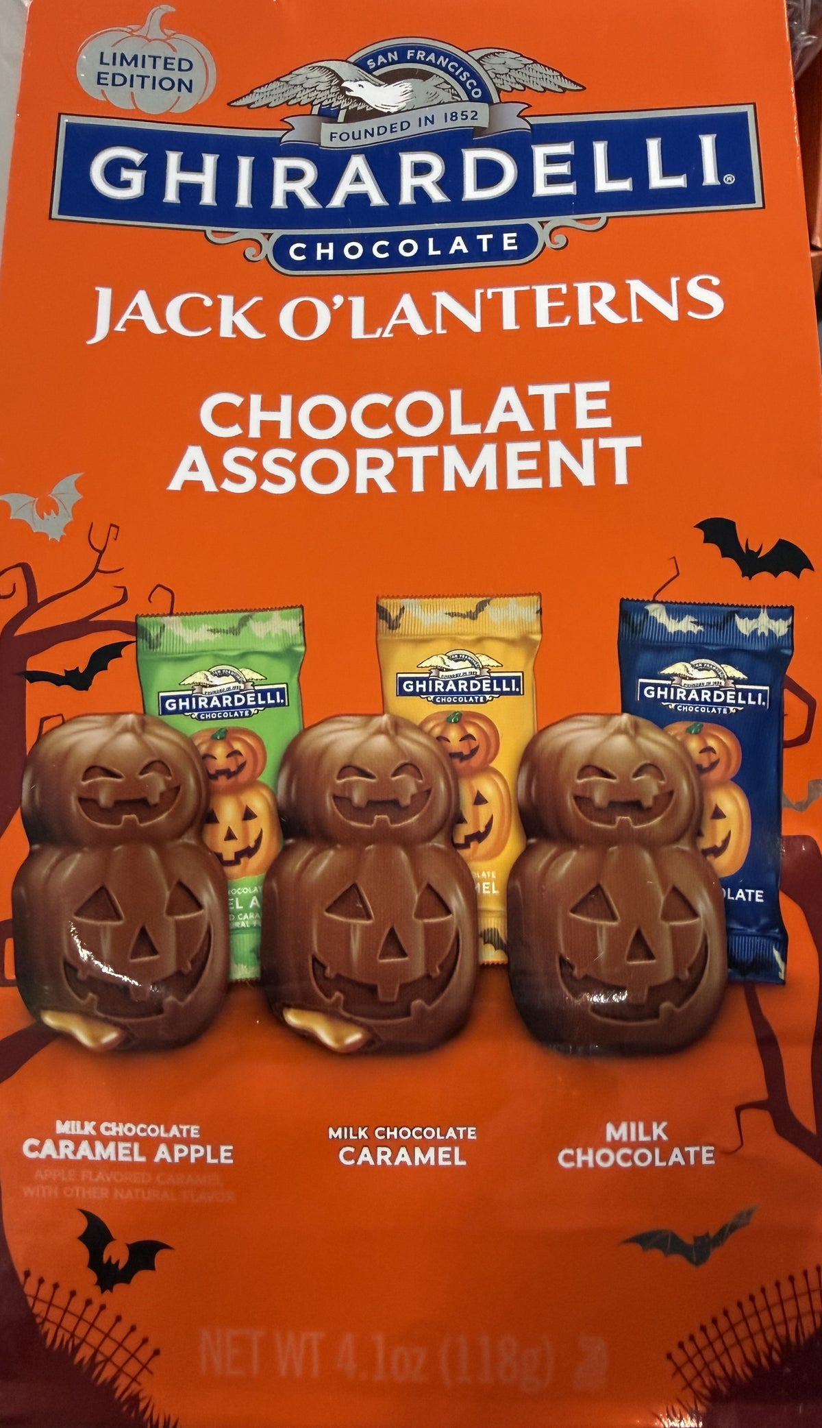 Ghirardelli Assorted Chocolate Jack-O-Lantern Bag