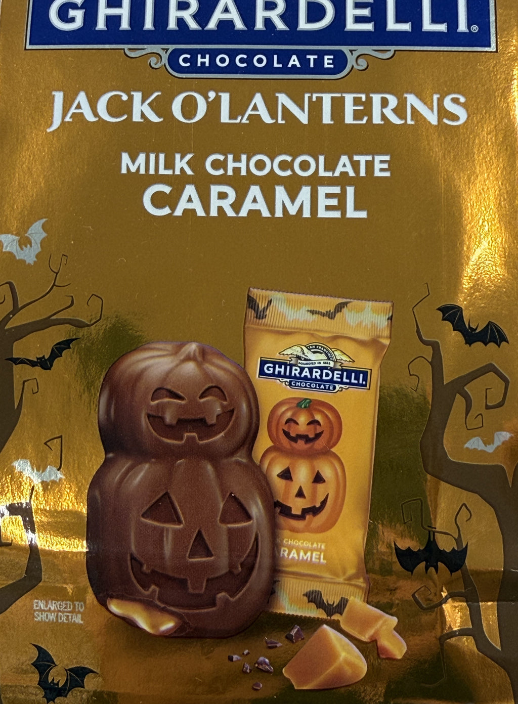 Ghirardelli Milk Chocolate Caramel Jack-O-Lantern Bag