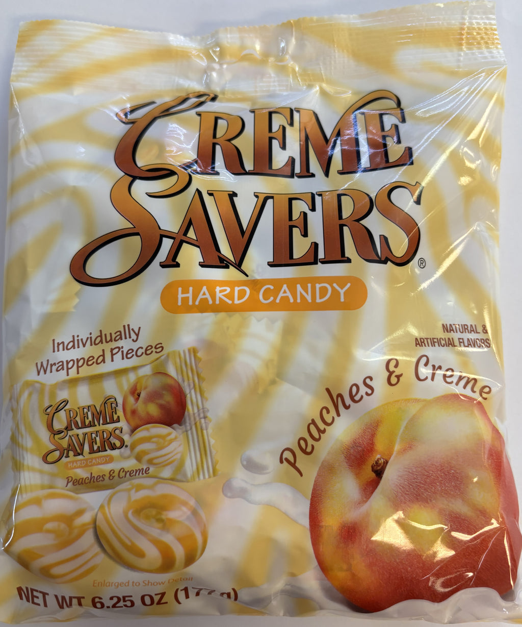 Creme Savers Peaches & Creme 6.25 oz Peg Bag