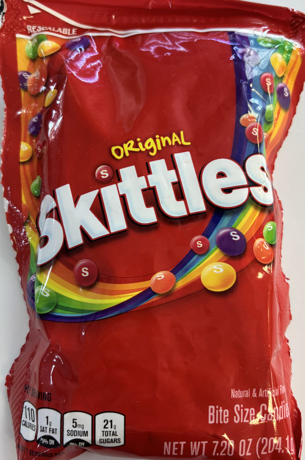 Skittles Original Rainbow Candy 7.2 oz Peg Bag