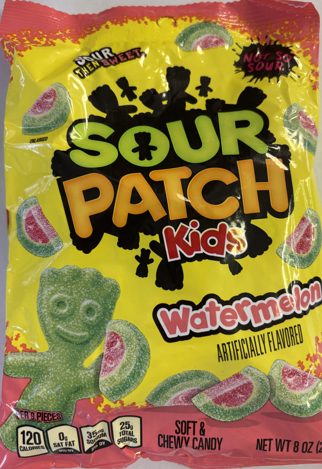Jaret Sour Patch Kids Sour Watermelons 8 oz Peg Bag Chewy Candy