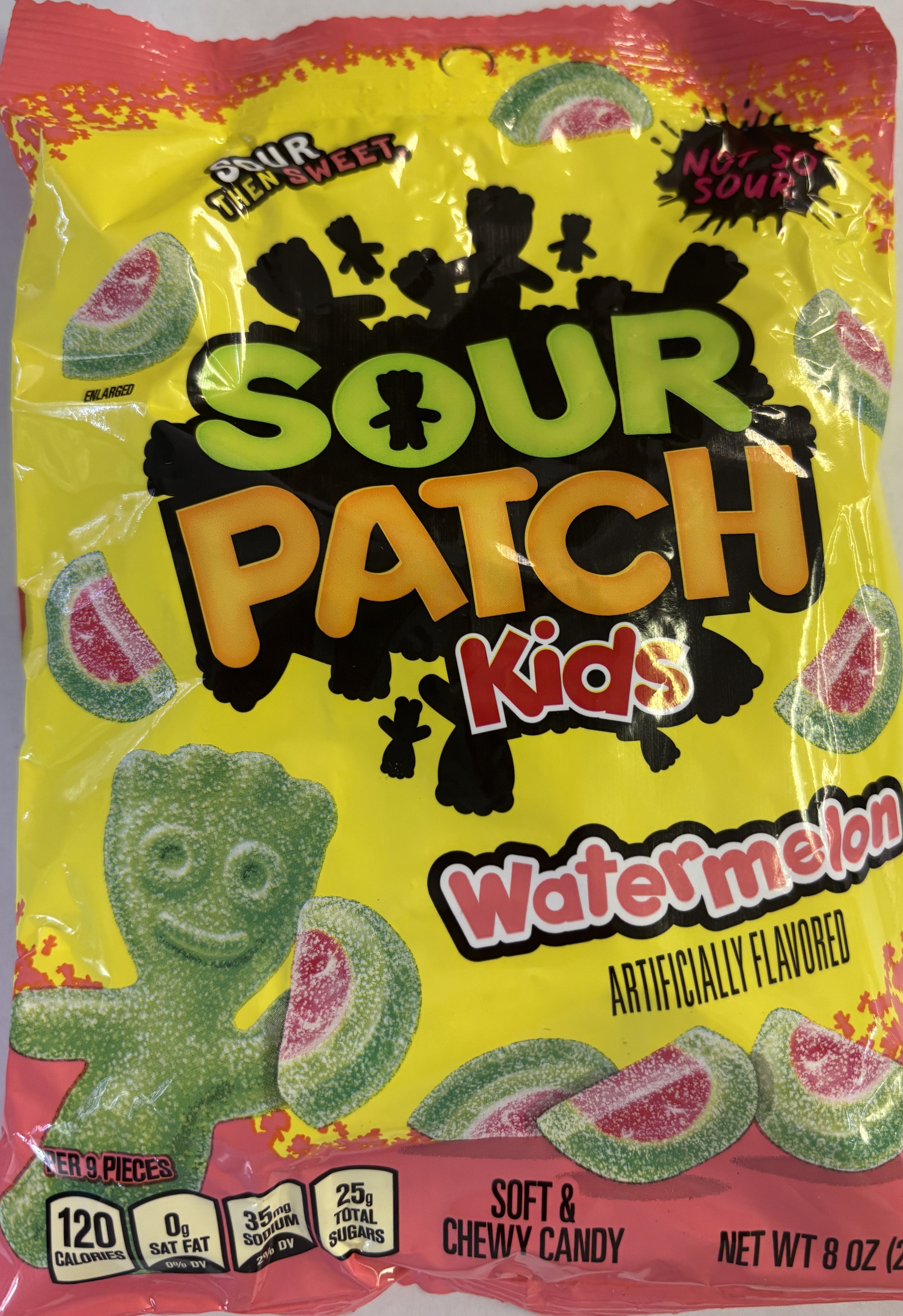 Jaret Sour Patch Kids Sour Watermelons 8 oz Peg Bag Chewy Candy