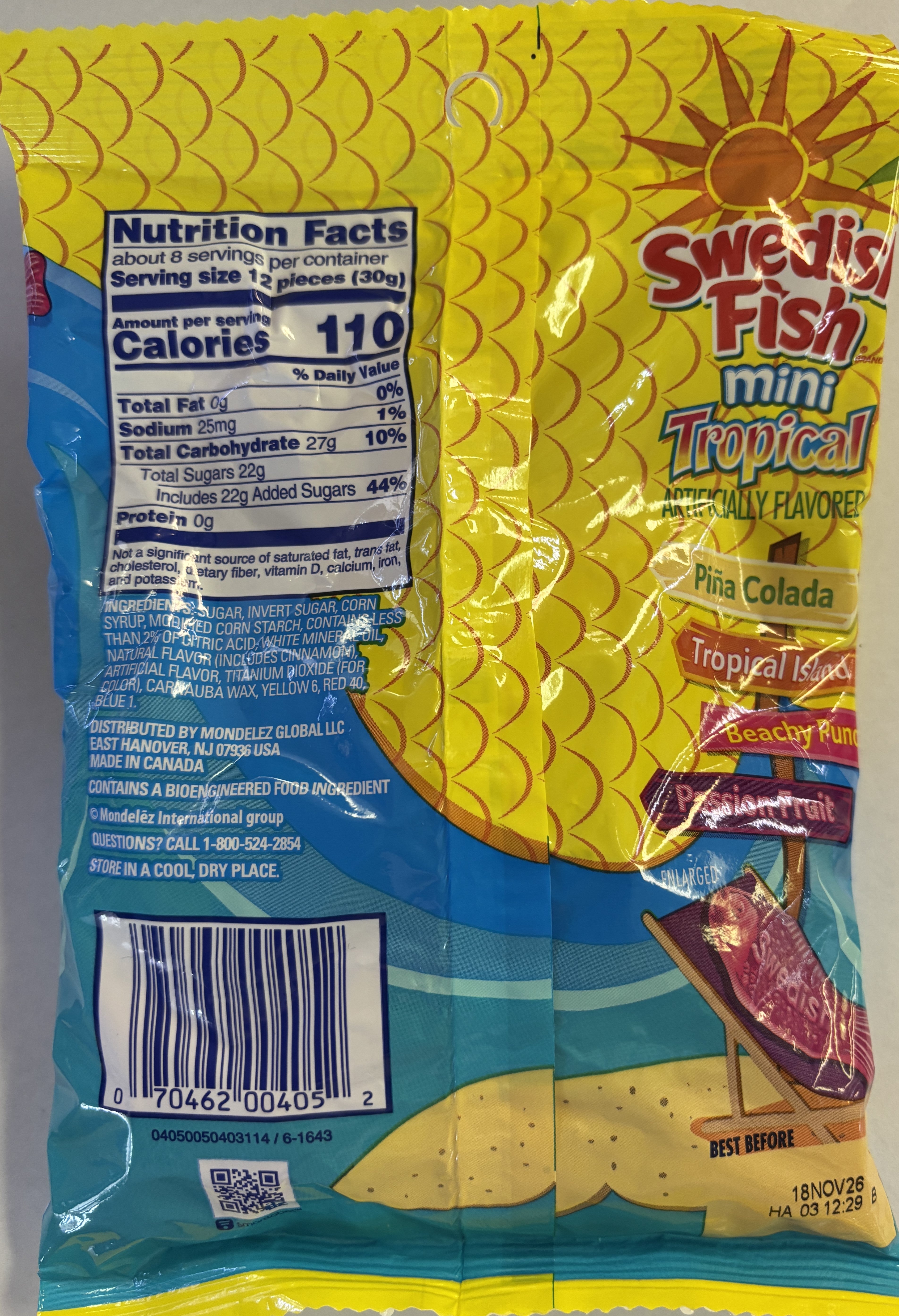 Jaret Swedish Tropical Fish 8 oz Peg Bag Chewy Candy