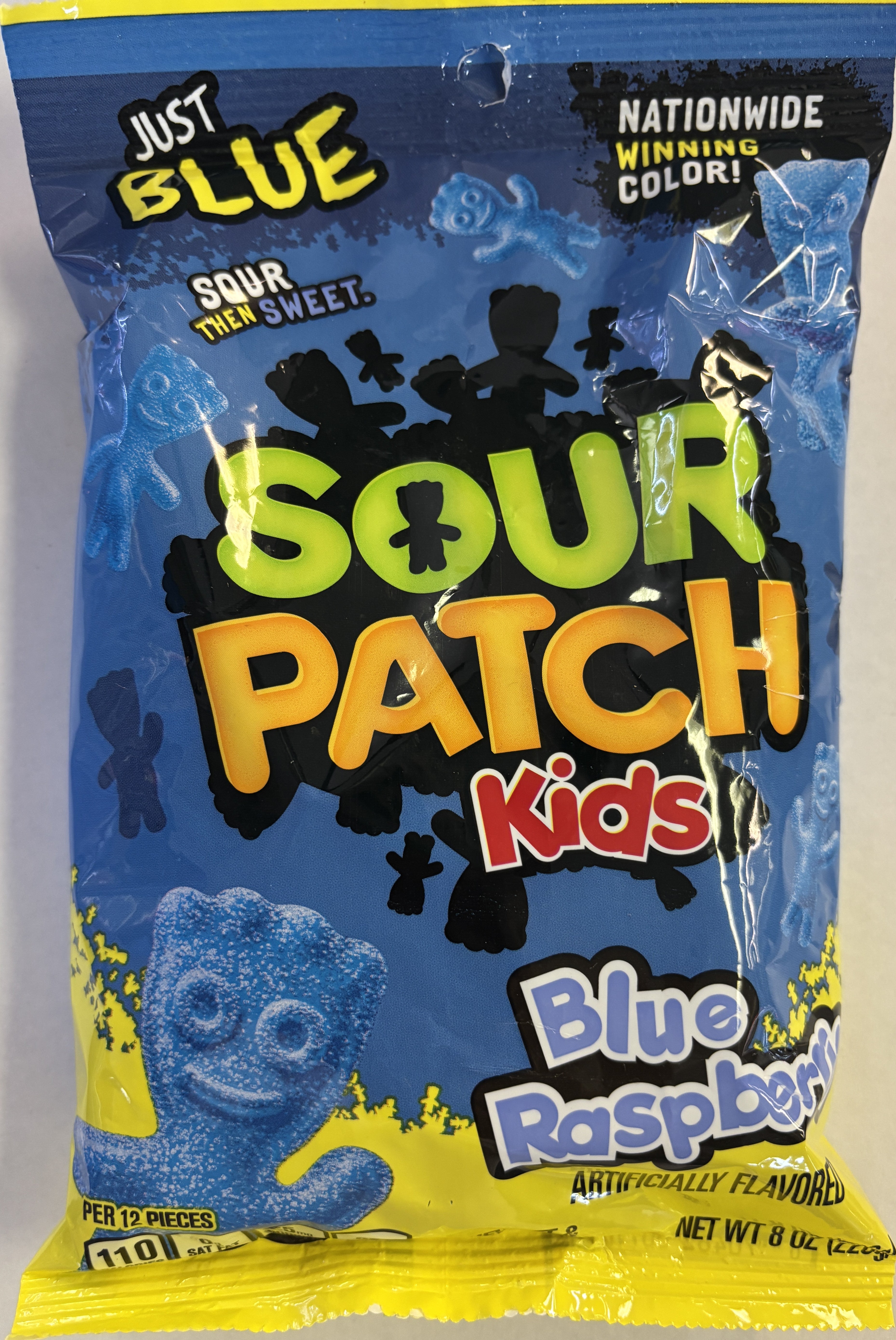Jaret Sour Patch Blue Raspberry Kids 8 oz Peg Bag Chewy Candy