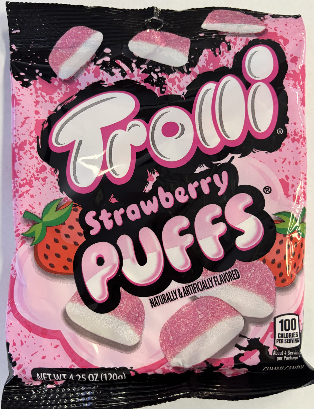 Trolli Strawberry Puffs Gummy Candy 4.25 oz Peg Bag