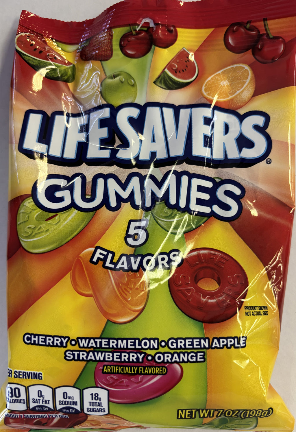 Gummi Savers 5 Flavor 7 oz Peg Bag Gummy Candy