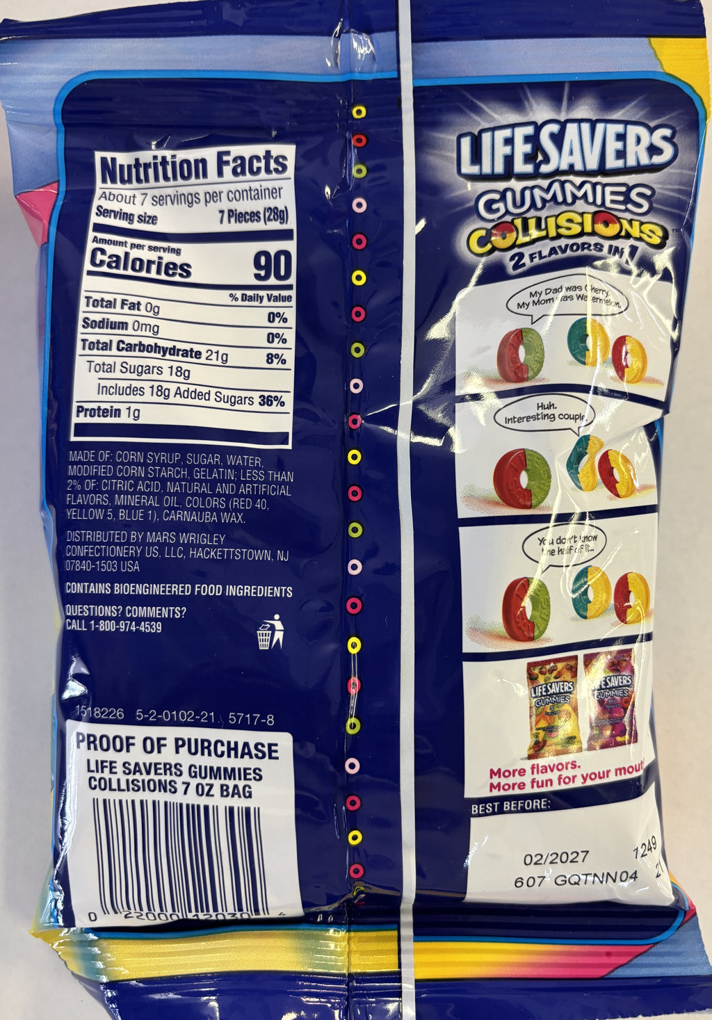 Gummi Savers Collisions 7 oz Peg Bag Gummy Candy