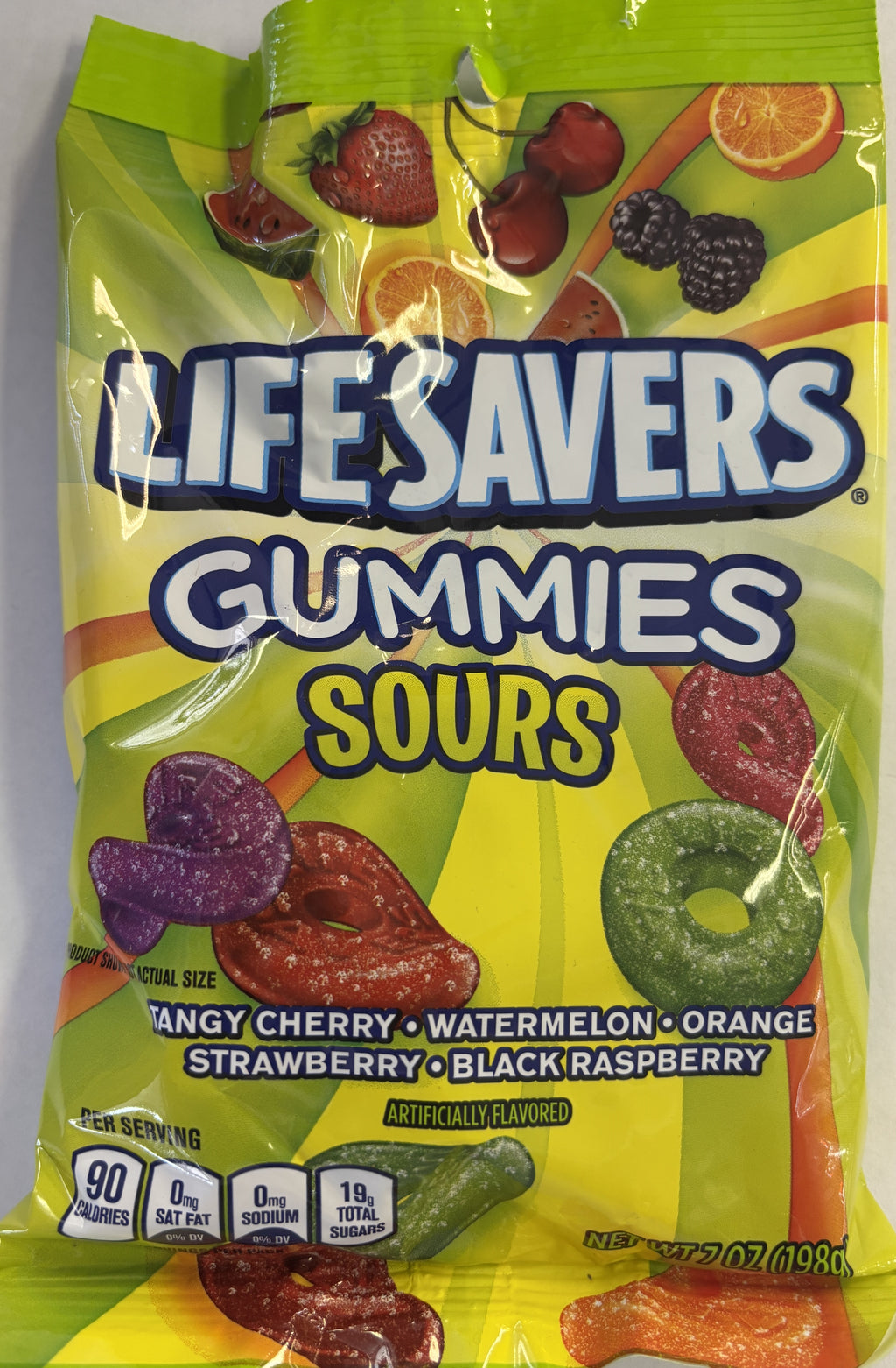 Gummi Savers Sours 7 oz Peg Bag Gummy Candy