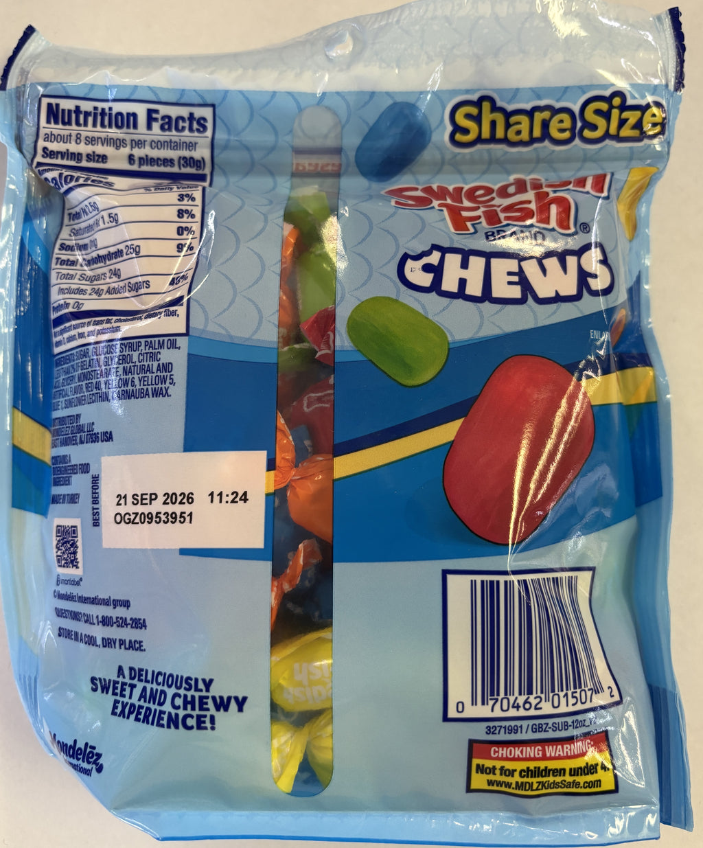 Jaret Swedish Fish Chews 8 oz Peg Bag Chewy Candy