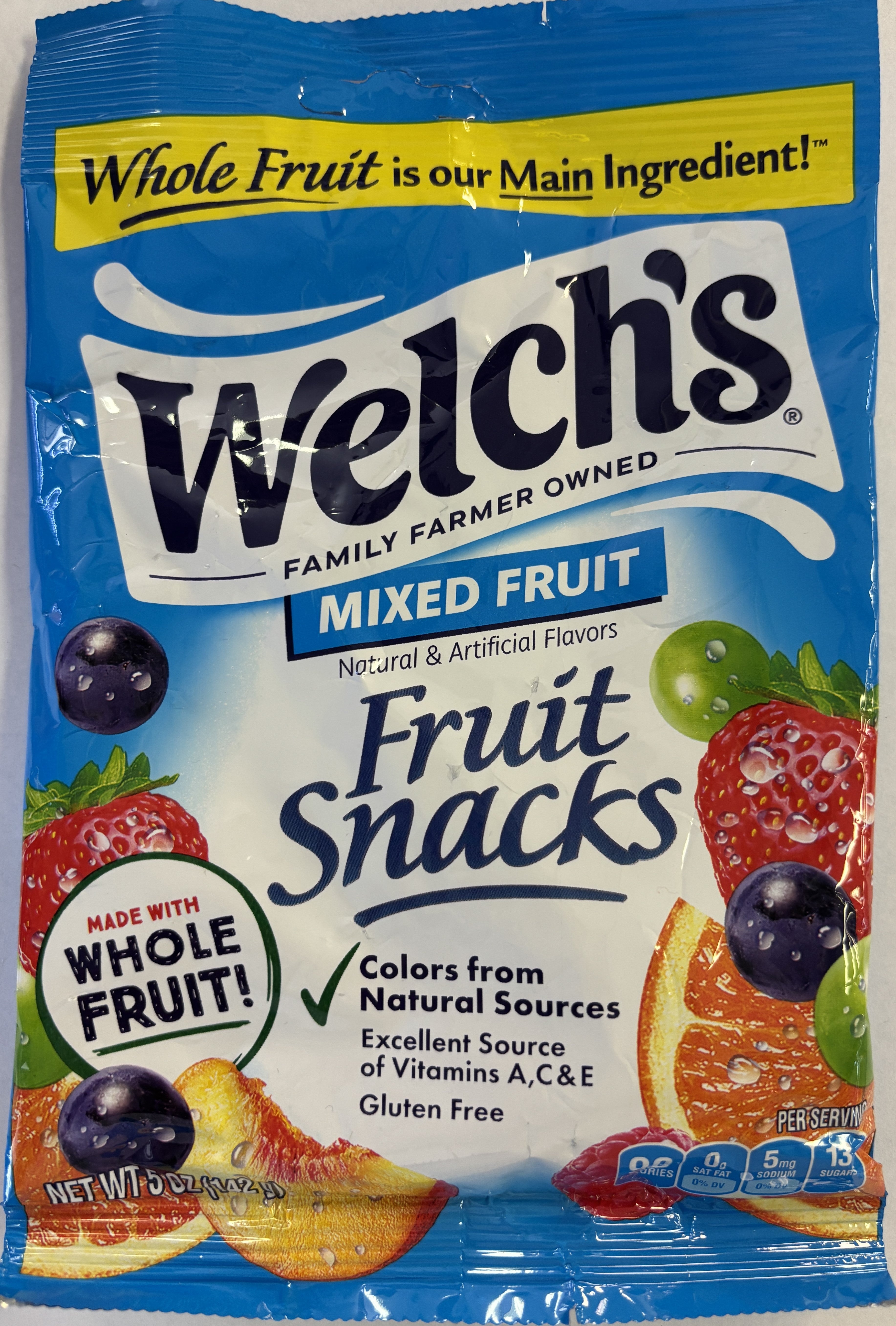 Welch's Fruit Snacks Mixed Fruit 5 oz Peg Bag