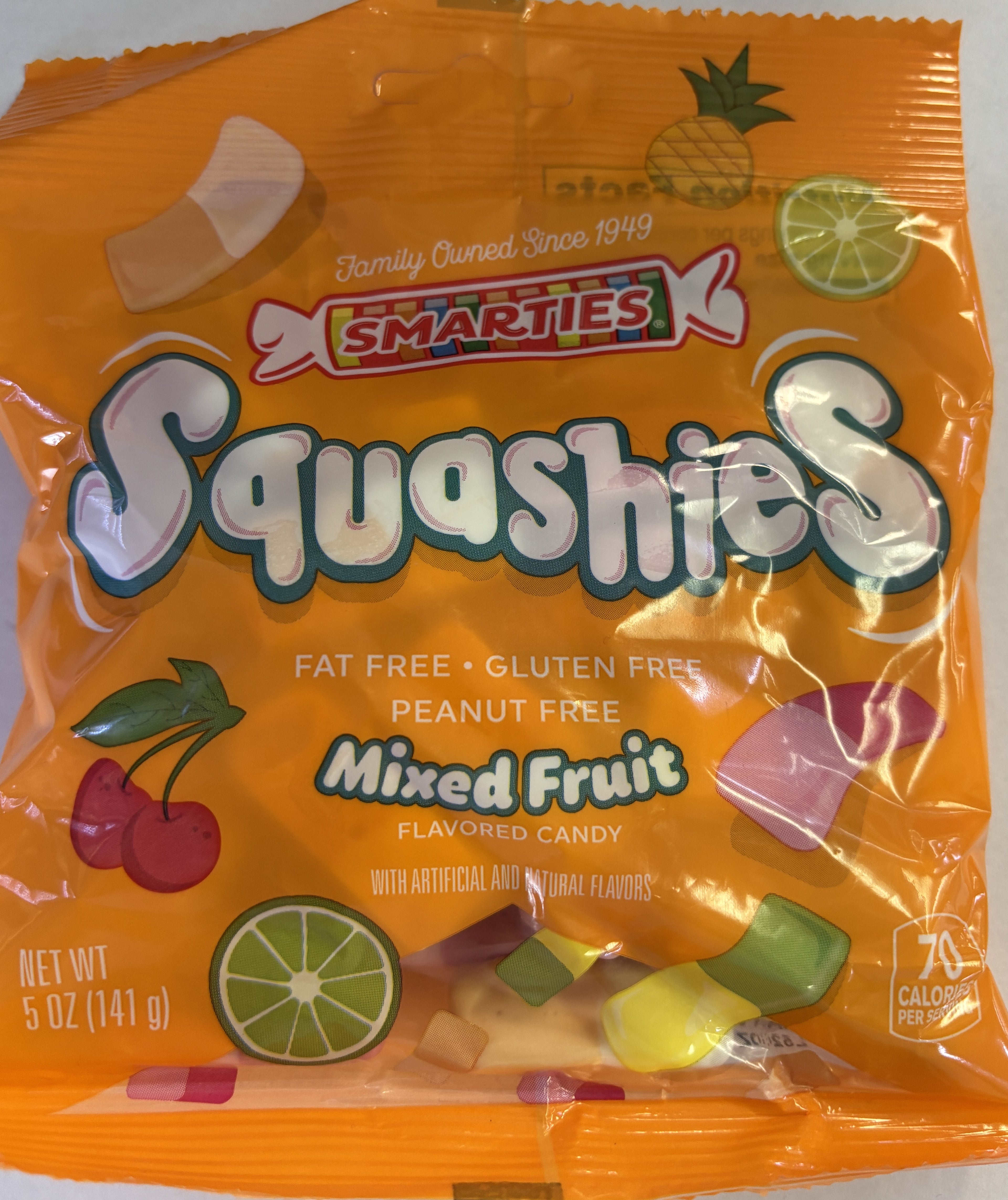 Smarties Squashies Mixed Fruit 5 oz Peg Bag