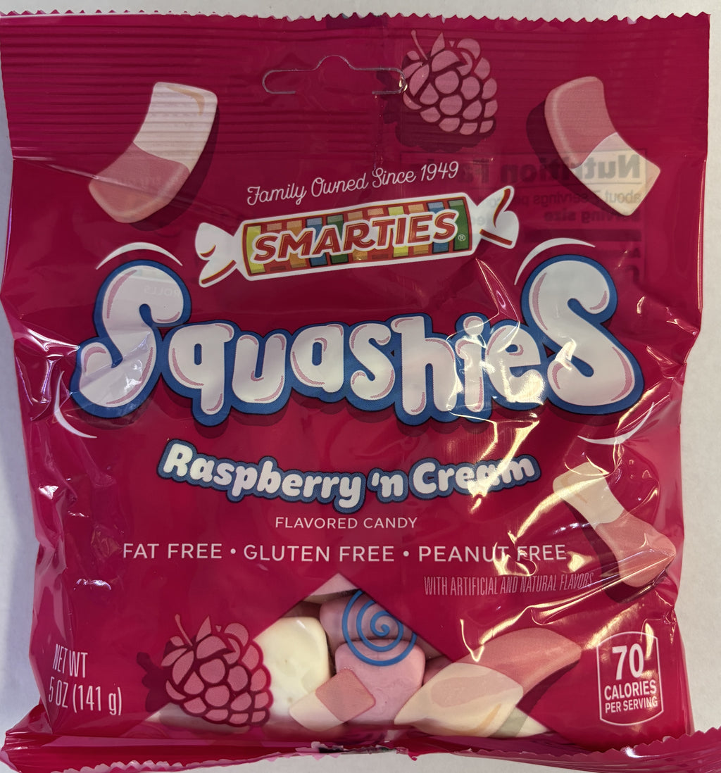 Smarties Squashies Original Raspberry N Cream 5 oz Peg Bag