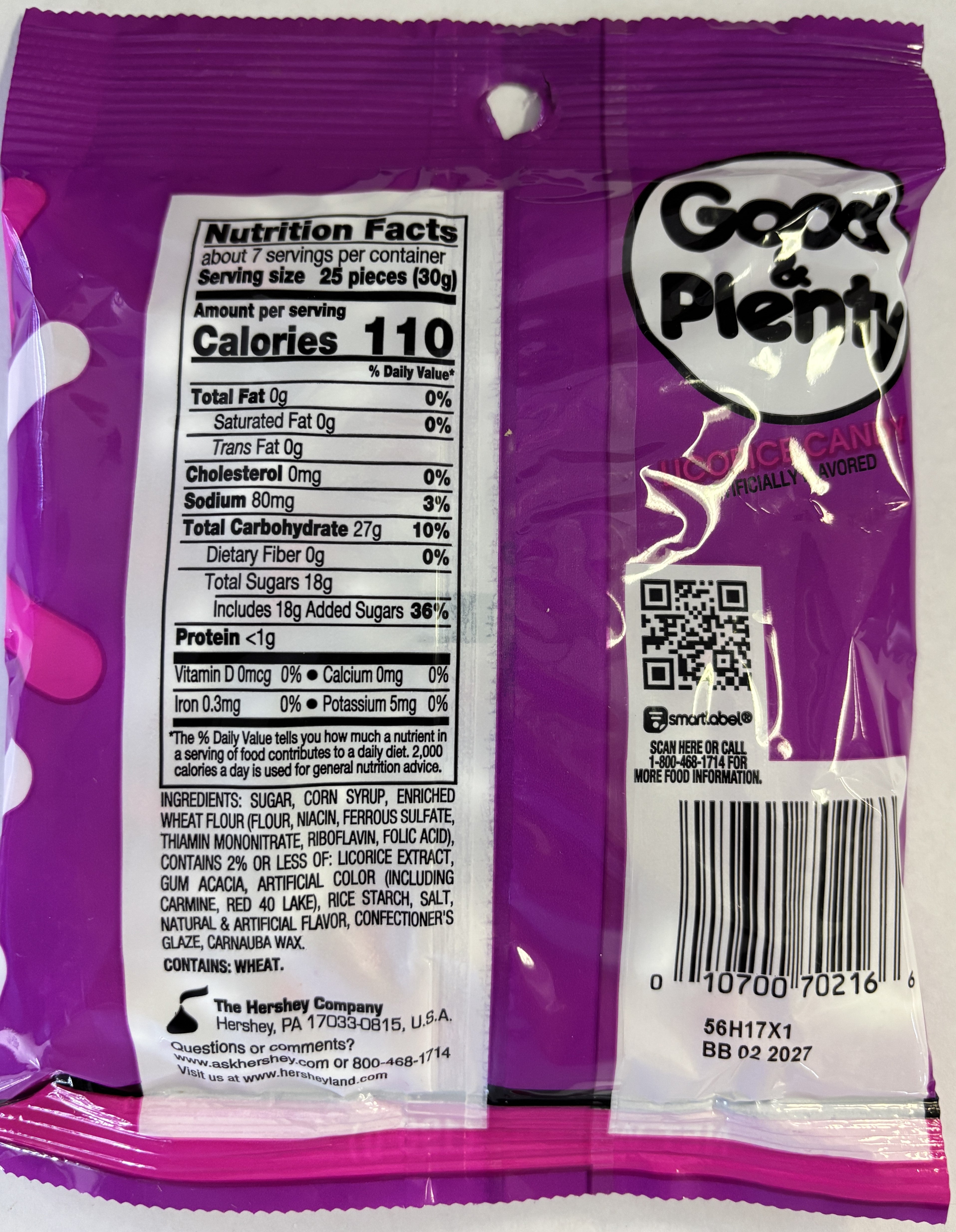 Good & Plenty 7 oz Peg Bag Licorice Candy