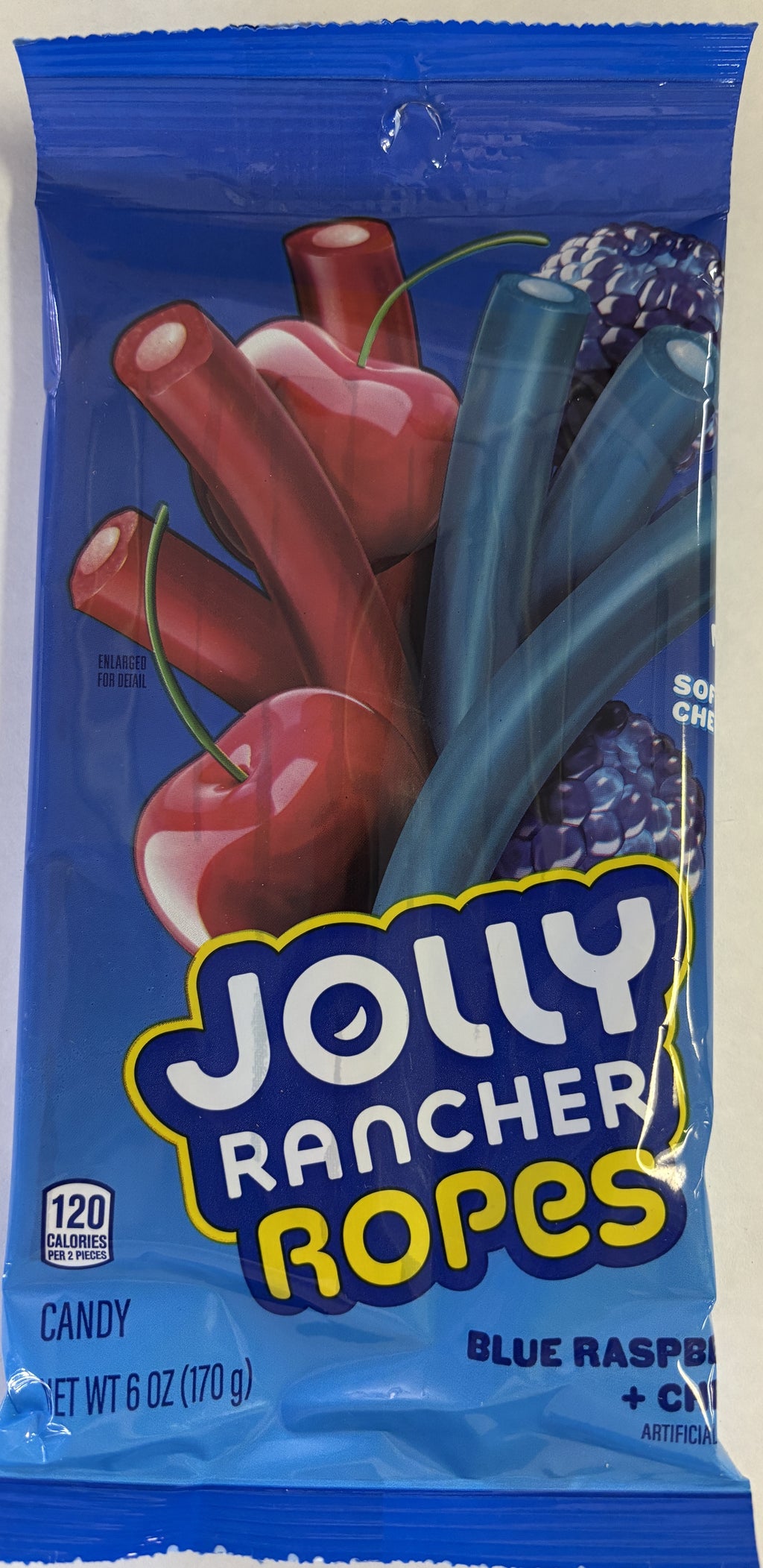 Jolly Rancher Ropes Blue Raspberry/Cherry 6 oz Peg Bag