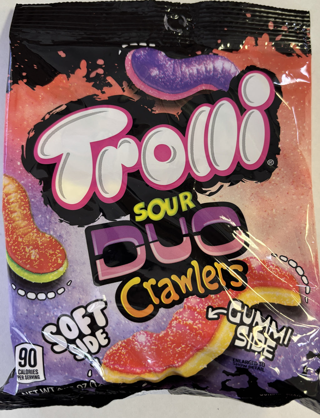 Trolli Sour Duo Crawlers Gummi Candy 4.25 oz Peg Bag