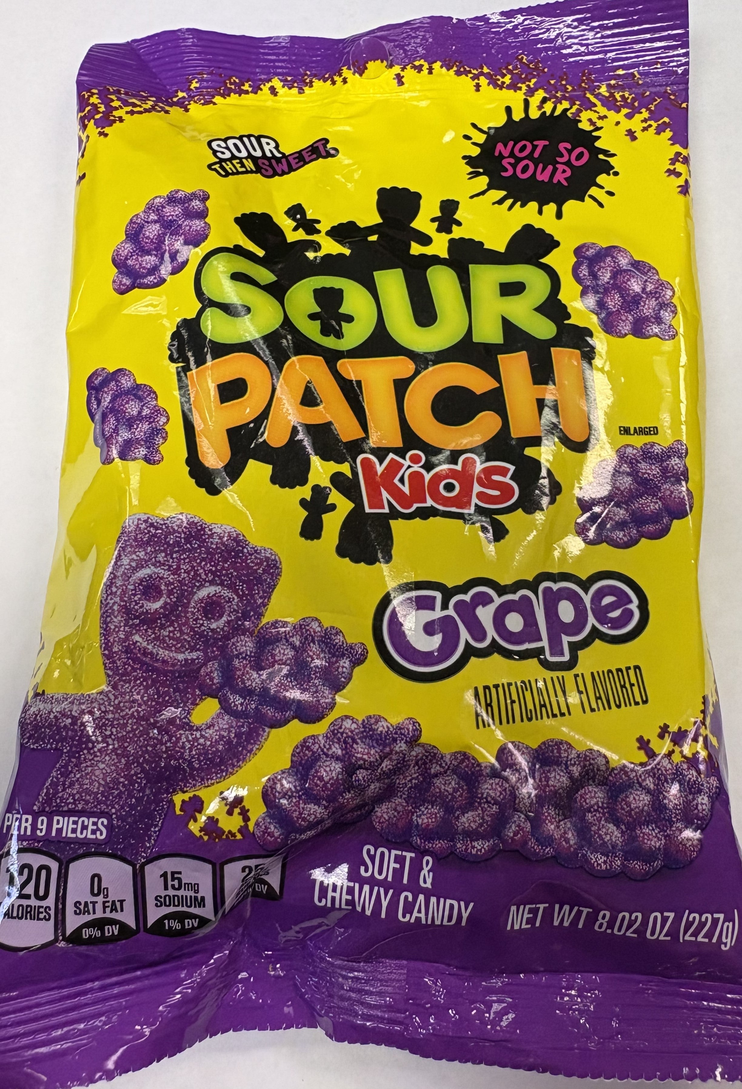 Jaret Sour Patch Kids Grape 8 oz Peg Bag Chewy Candy