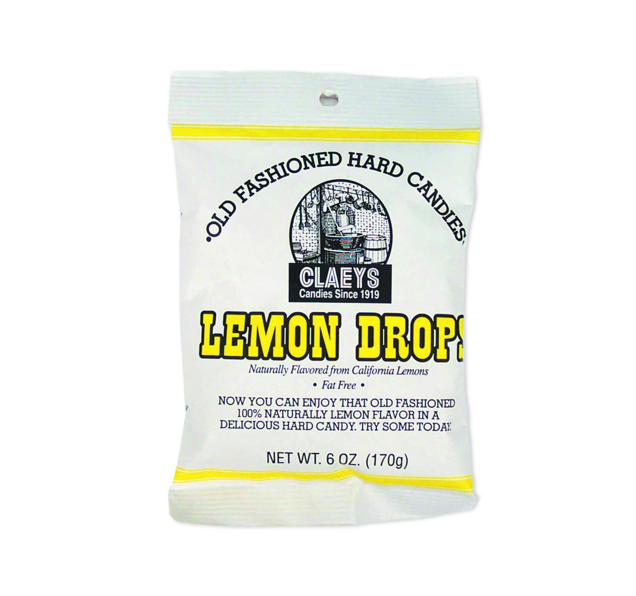 Claey's Old Fashioned Sanded Lemon Drops Candy - 6 oz Bag