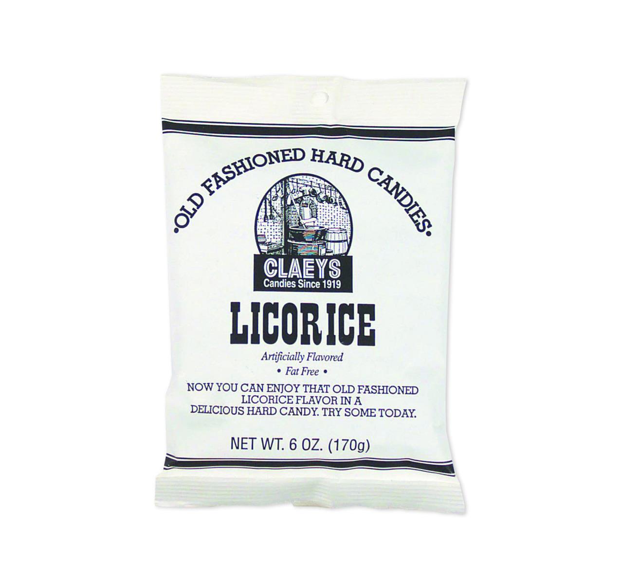 Claey's Old Fashioned Sanded Licorice Drops Candy - 6 oz Bag