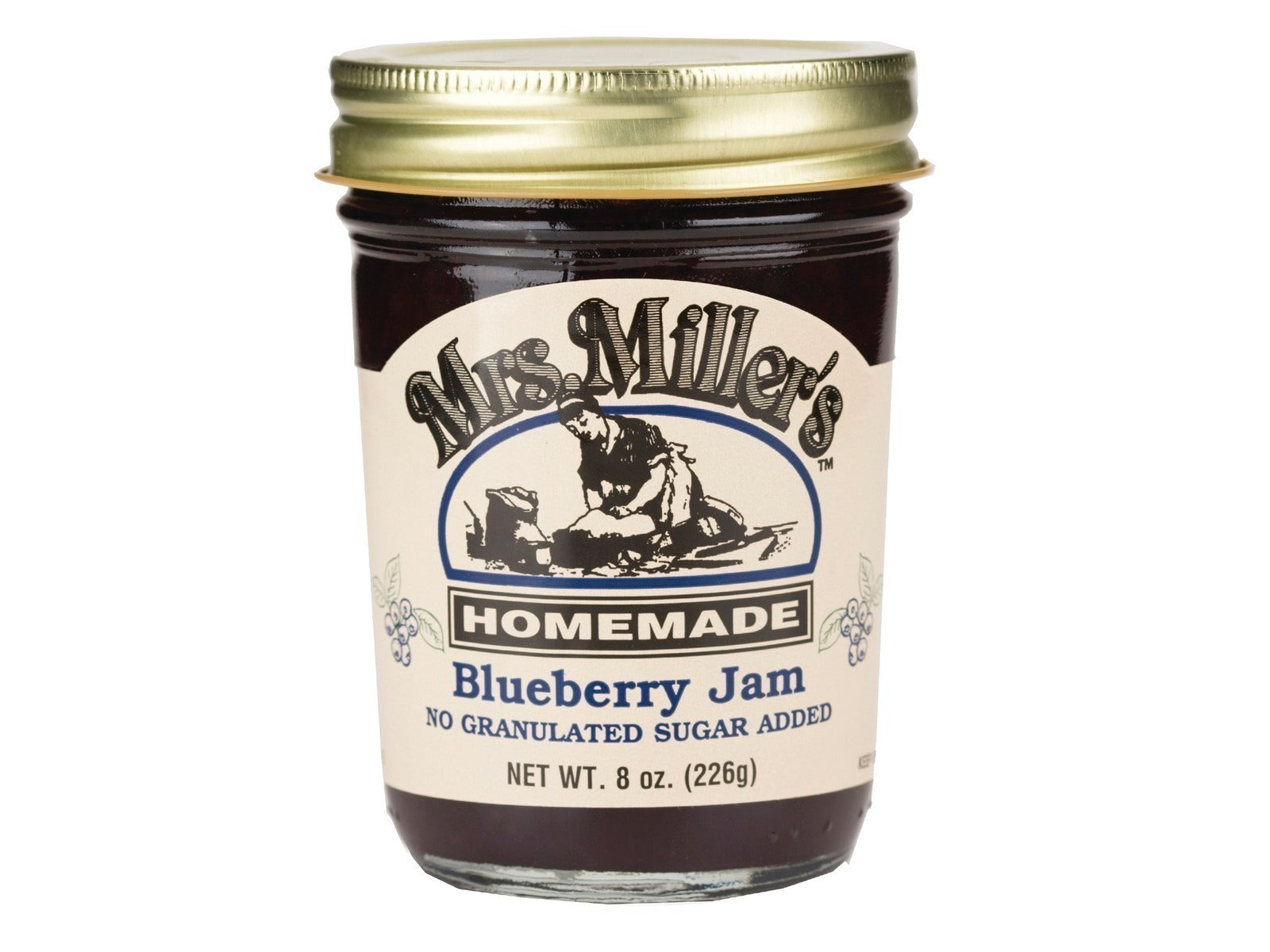 Mrs. Miller's No Sugar Blueberry Jam 8 oz Jar