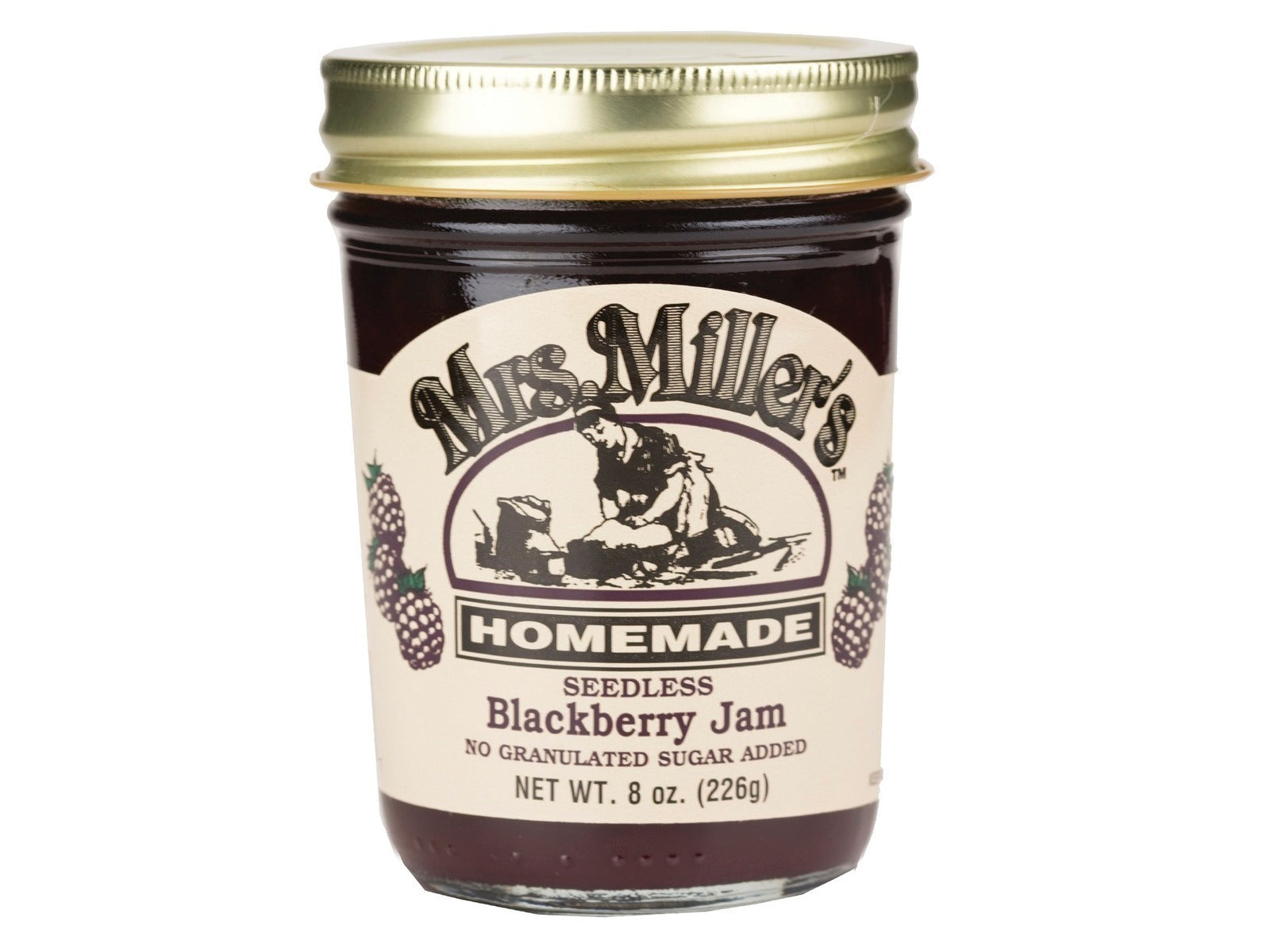 Mrs. Miller's No Sugar Seedless Blackberry Jam 8 oz Jar