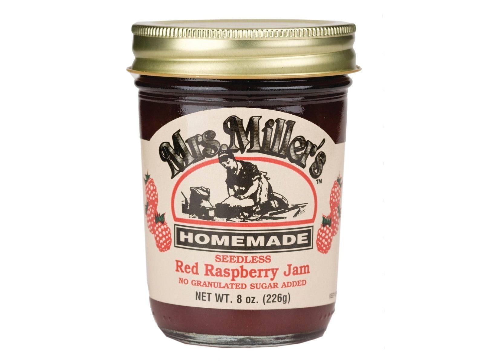 Mrs. Miller's No Sugar Seedless Red Raspberry Jam 8 oz Jar