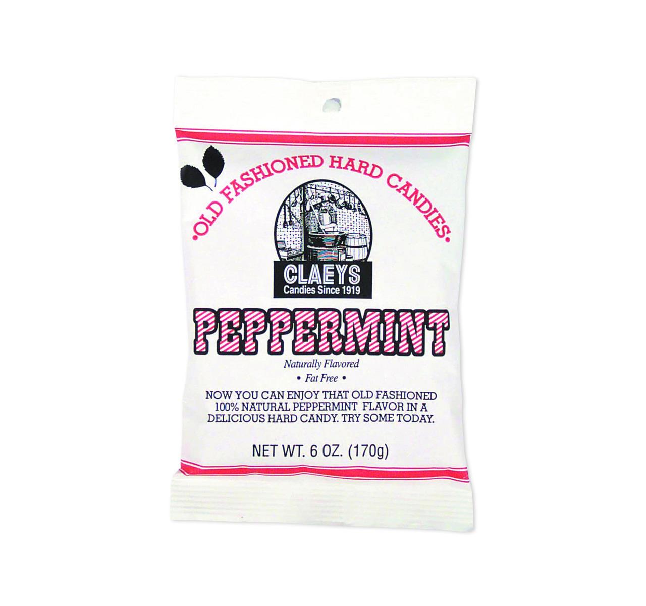 Claey's Old Fashioned Sanded Peppermint Drops Candy - 6 oz Bag