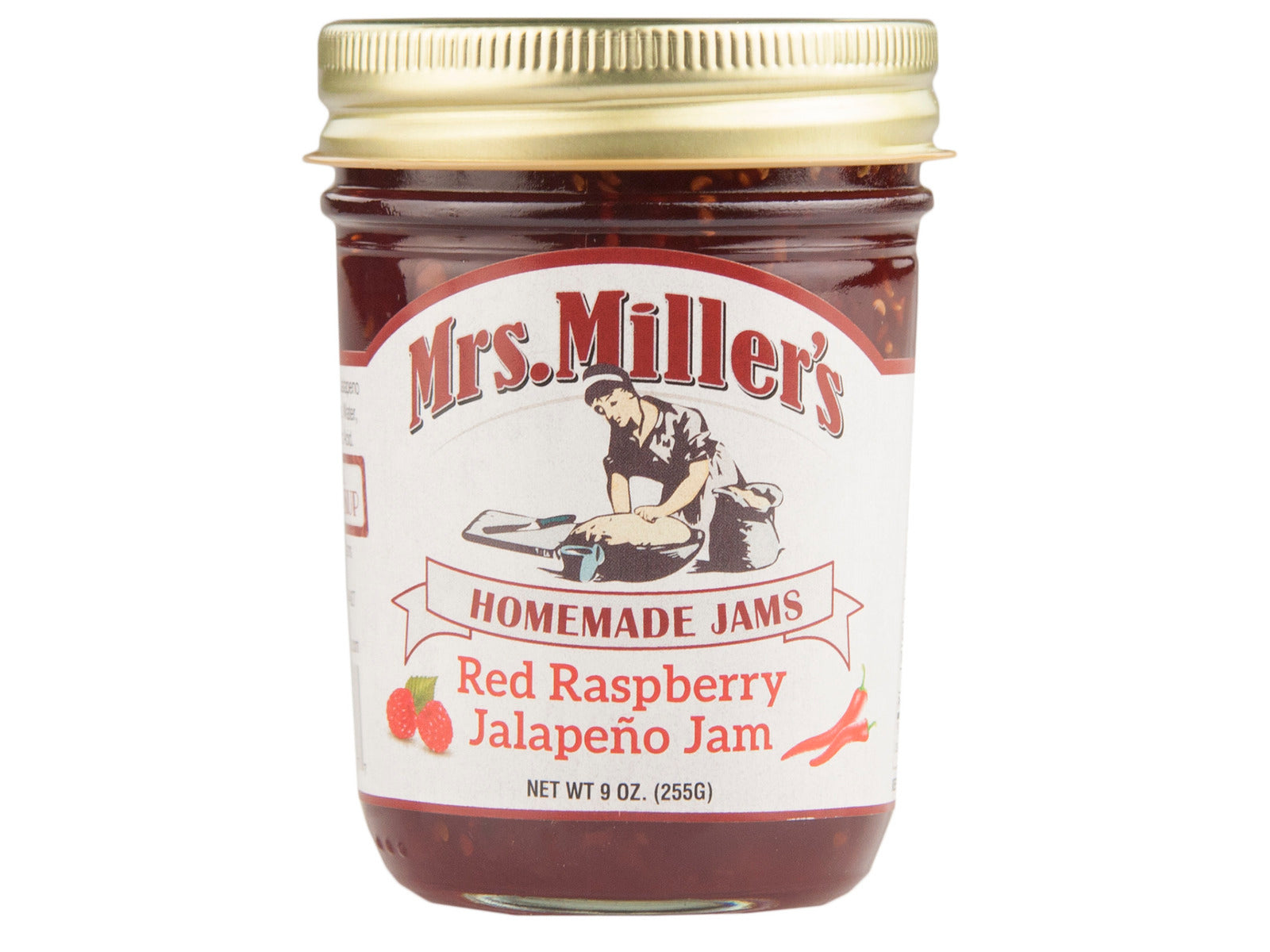 Mrs. Miller's Red Raspberry Jalapeño Jam 9 oz Jar