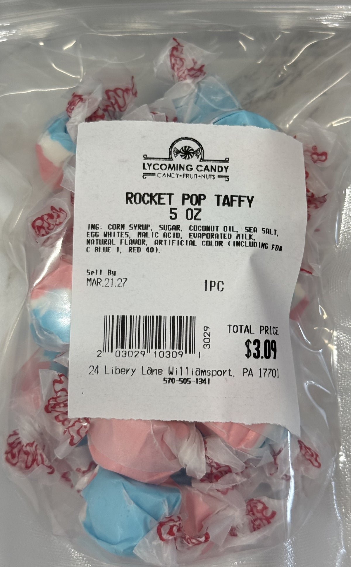 Rocket Pop Salt Water Taffy 5 oz Bag