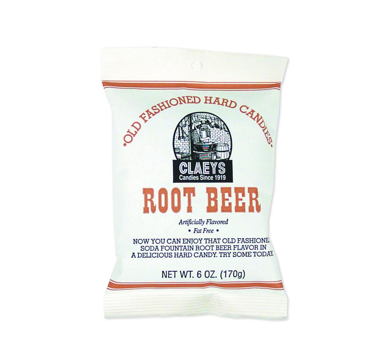 Claey's Old Fashioned Sanded Root Beer Drops Candy - 6 oz Bag