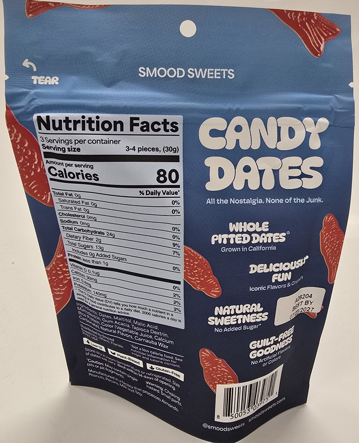 Smood Sweets Sweet Berry Fish Candy Dates 3 oz Peg Bag